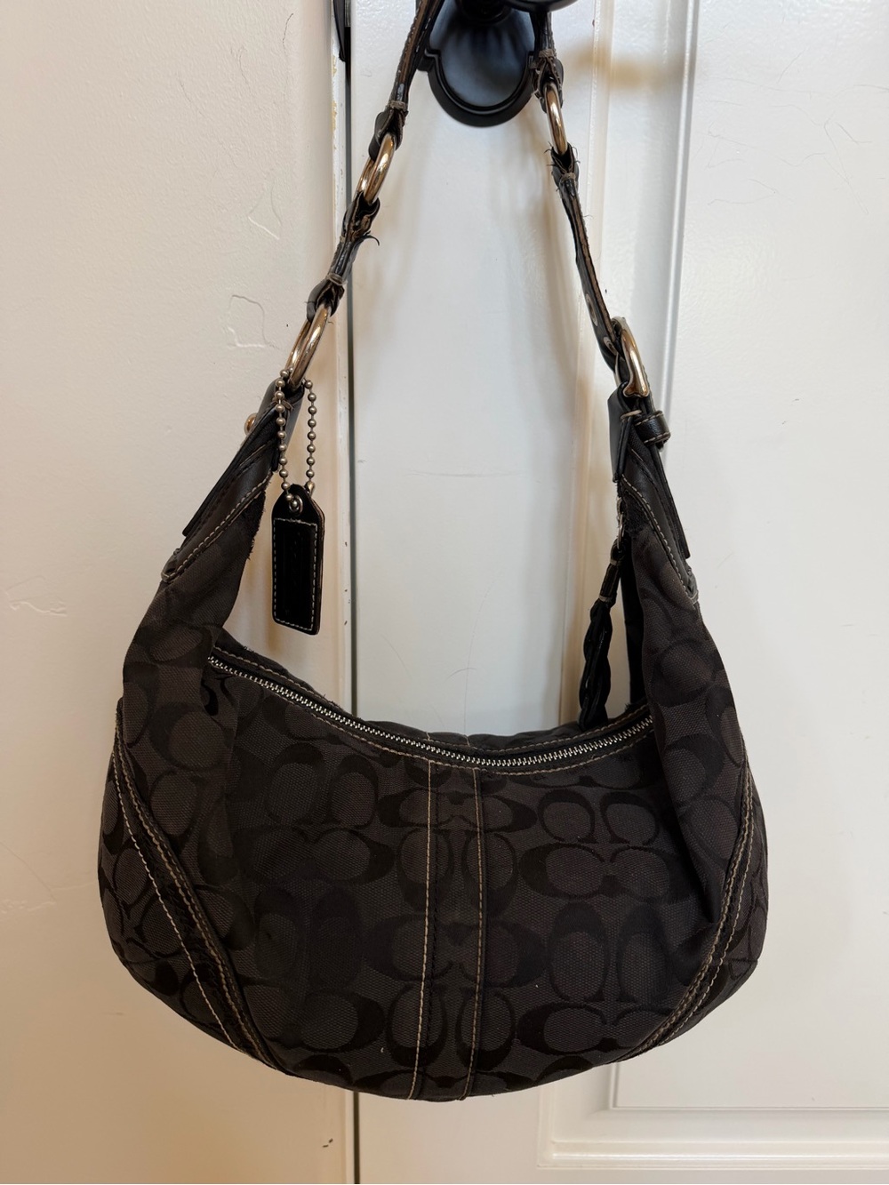 COACH Vintage Y2K Soho Half Moon Signature Hobo Bag 10601 Black READ